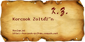 Korcsok Zoltán névjegykártya