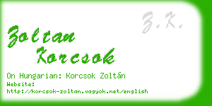 zoltan korcsok business card